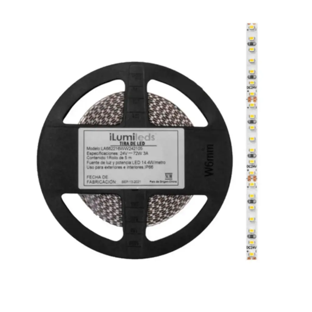 [SP] LA662216WW242105 TIRA LED EXTRAPLANA 2216 5M 14.4W/M BC 24VCD IP66