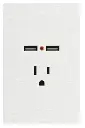BF05-B PLACA PLANA 1 CONTACTO Y 2 ENTRADAS USB BLANCO FLAT