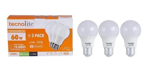 [62LEDSS-112C] A19-LED/010/65-3 de 8.5W 6500K 3 PACK