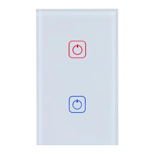 [62VARIO-039A] TSWIM2MVBTCW SWITCH TACTIL INTELIGENTE DOBLE WIFI CRISTAL+PC