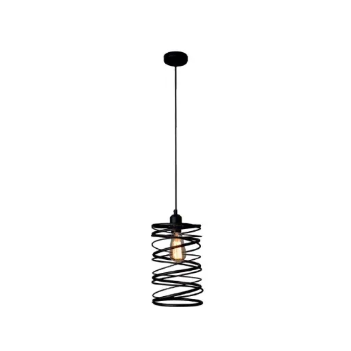 [36HOME142] 1220-N LUMINARIO COLGANTE METAL NEGRO 1X60W E26