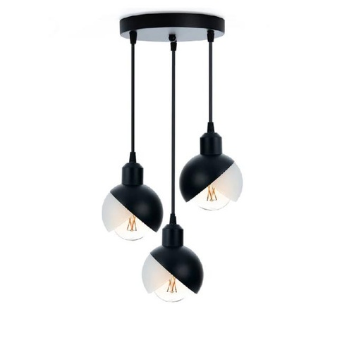 [LBLUMIN-002] CO0100O0 LUMINARIO COLGANTE 3XE26 LANTAR III NEGRO